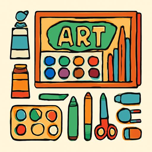 Illustration of Art Supply Mega Set